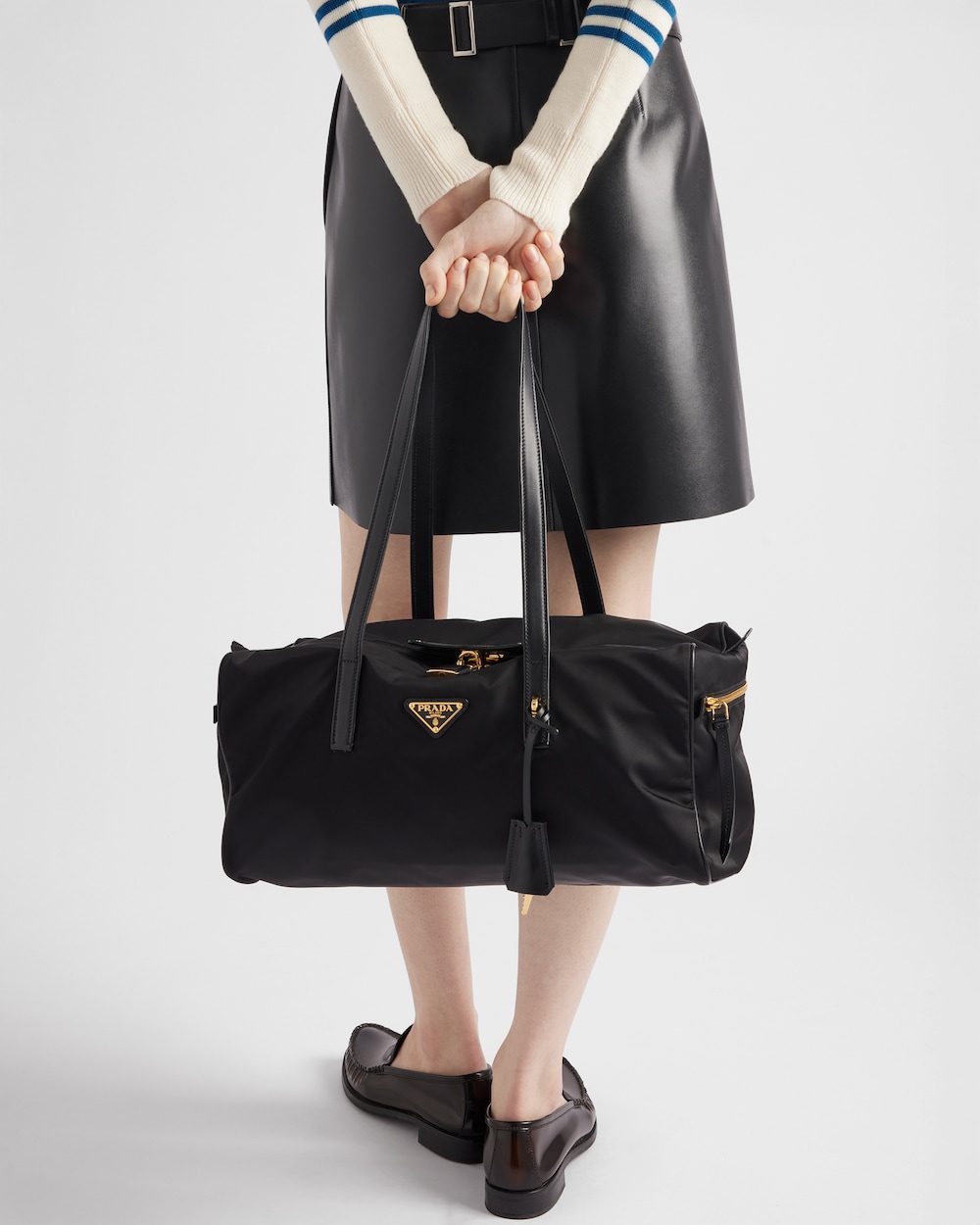 Large Re-Nylon Top-Handle Bag With Padlock - Image 7